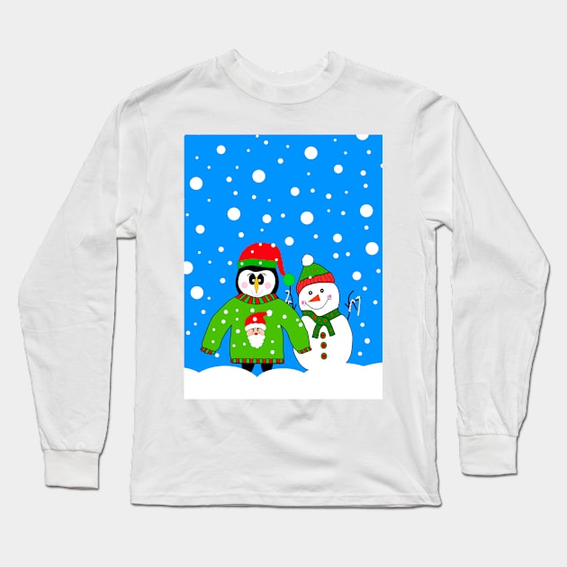 SNOW Day For A Penguin. Long Sleeve T-Shirt by SartorisArt1